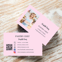Pastry chef photo slogan QR code pink