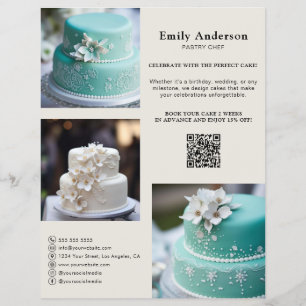 Pastry Chef Promotion Advertising Photo QR Flyer