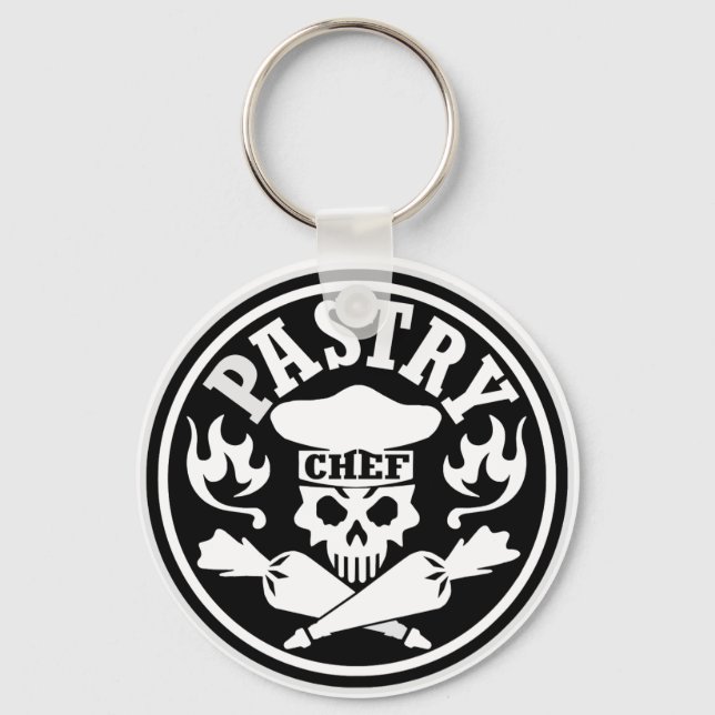Pastry Chef Skull 1 Key Ring (Front)