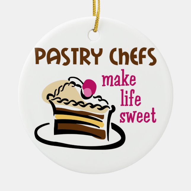 Pastry Chefs Ceramic Ornament (Front)