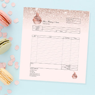 Pastry Cupcake Bakery Order Form Invoice  Notepad