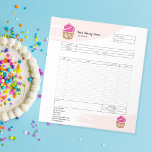 Pastry Cupcake Bakery Order Form Invoice  Notepad<br><div class="desc">Pastry Cupcake Bakery Order Form Invoice</div>