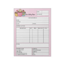 Pastry Cupcake Bakery Sales Form Receipt Invoice N
