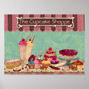 Pastry Cupcake Patisserie Bakery Shop Sign
