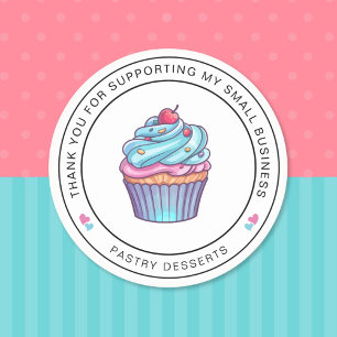 Pastry Cupcake Thank You Sticker