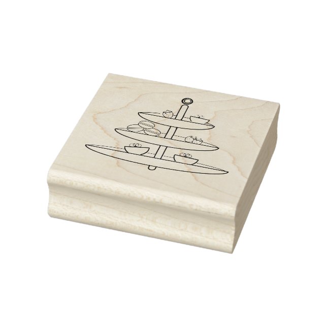 Pastry Dish with Bakery Rubber Stamp (Stamp)