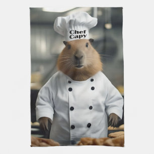 Pastry Prowess: Chef Capybara Tea Towel