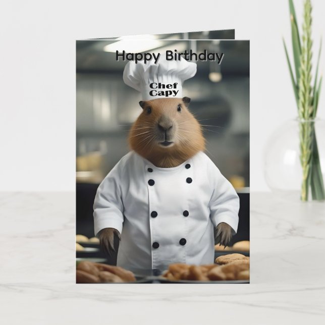 Pastry Prowess: The Culinary Capybara  Bday Card (Front)