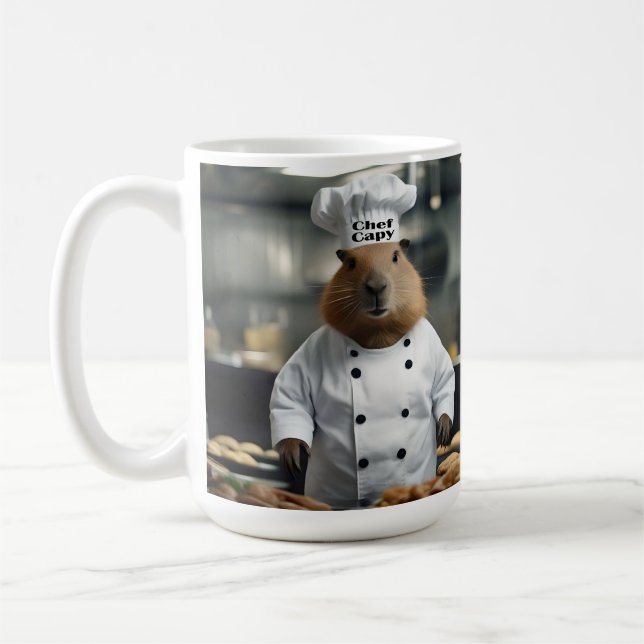 Pastry Prowess: The Culinary Capybara Coffee Mug (Left)