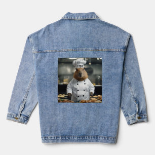 Pastry Prowess: The Culinary Capybara Denim Jacket