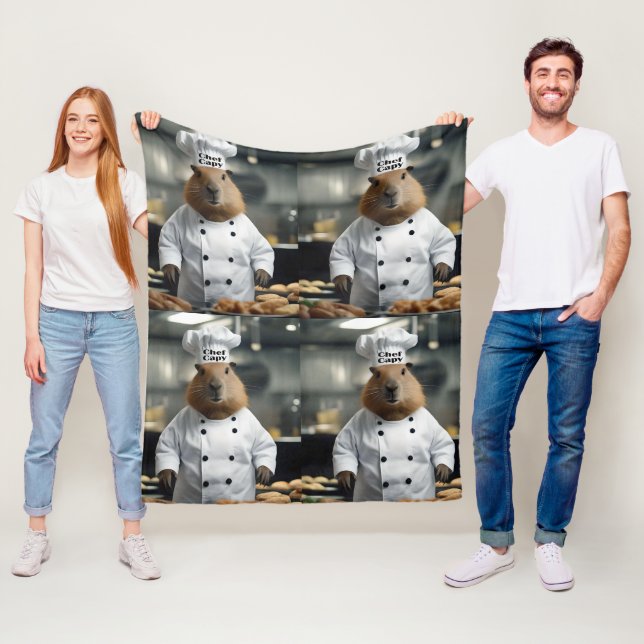 Pastry Prowess: The Culinary Capybara Fleece Blanket (In Situ)