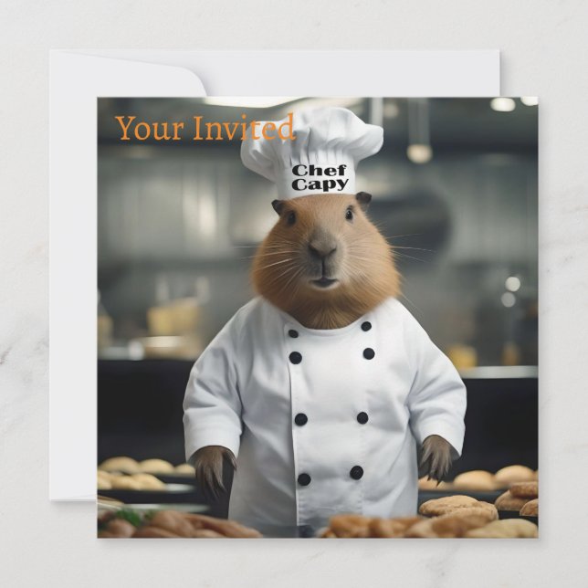 Pastry Prowess: The Culinary Capybara Invitation (Front)