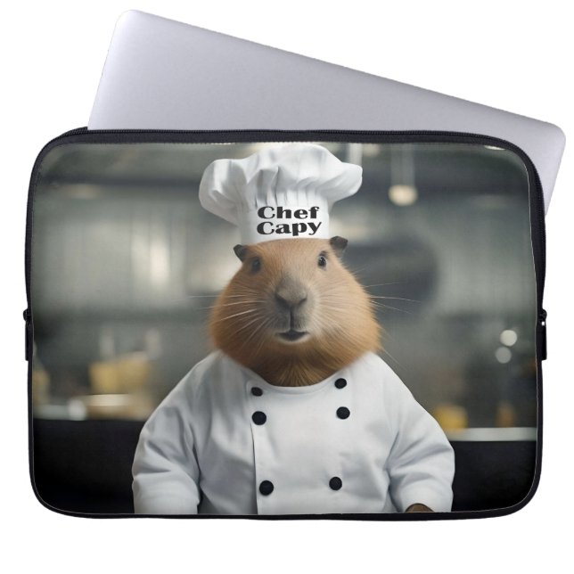 Pastry Prowess: The Culinary Capybara Laptop Sleeve (Front)