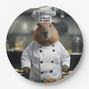 Pastry Prowess: The Culinary Capybara Paper Plate