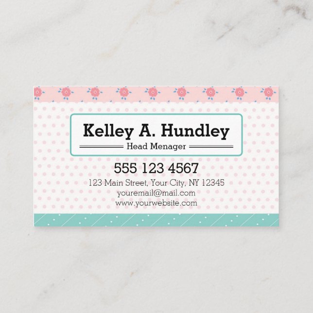 Pastry shop / Cake shop / Confectionery Business Card (Back)