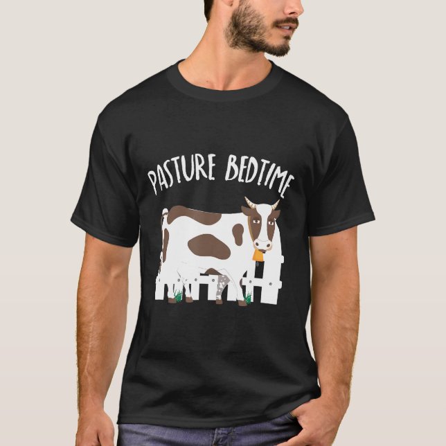 Pasture Bedtime  Cute Cow Pyjamas Pj T-Shirt (Front)