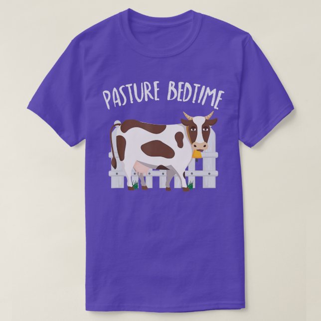 Pasture Bedtime Funny Cute Cow Pyjamas PJ  T-Shirt (Design Front)