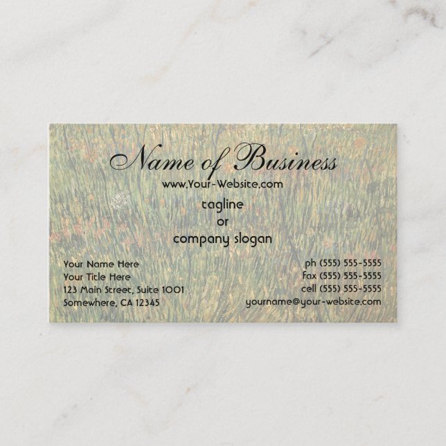 Pasture in Bloom by Vincent van Gogh Business Card (Front)