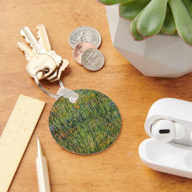 Pasture in Bloom by Vincent van Gogh Key Ring (Desk)