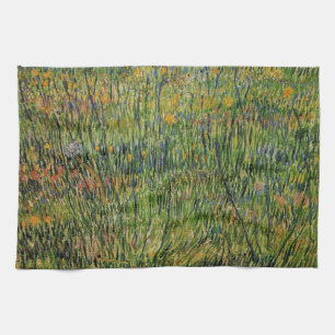 Pasture in Bloom by Vincent van Gogh Tea Towel