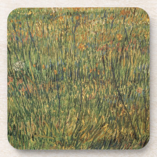 Pasture in Bloom by Vincent van Gogh, Vintage Art Coaster