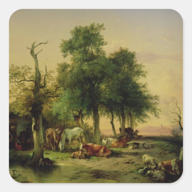 Pasture land square sticker (Front)