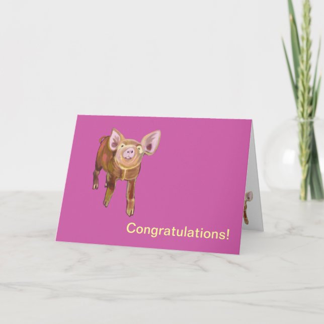 Pasture Pig Congrats Card (Front)