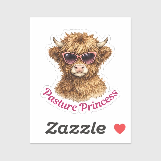 Pasture Princess Cute Funny Highland Cow (Sheet)