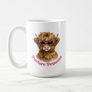 Pasture Princess Cute Funny Highland Cow Coffee Mug