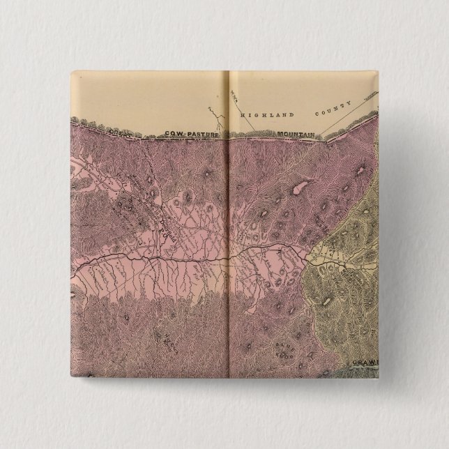 Pastures, Augusta County 15 Cm Square Badge (Front)
