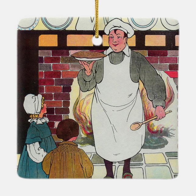 Pat-a-cake, pat-a-cake, Baker's man Ceramic Ornament (Back)