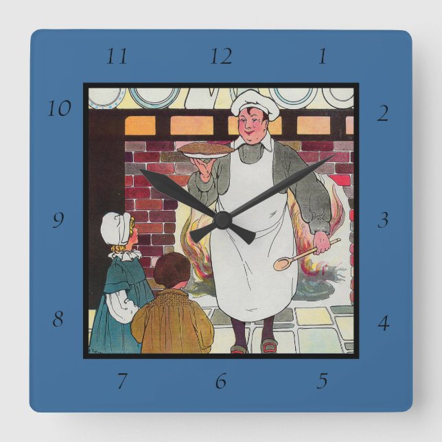 Pat-a-cake, pat-a-cake, Baker's man Square Wall Clock (Front)