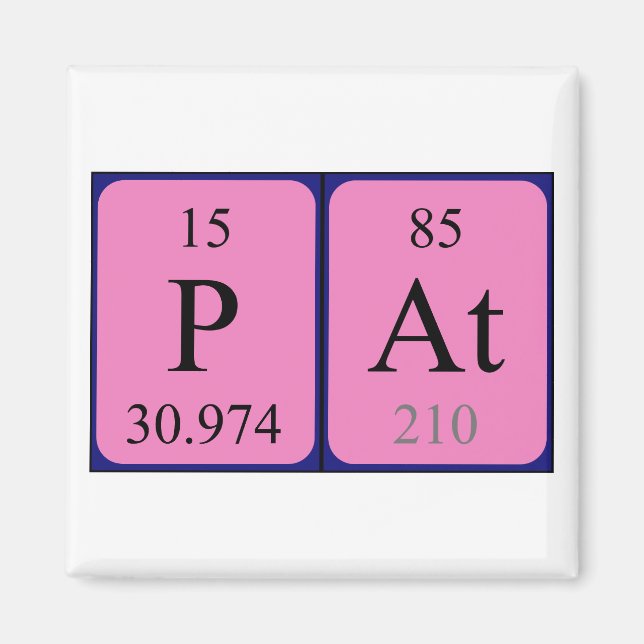 Pat periodic table name magnet (Front)