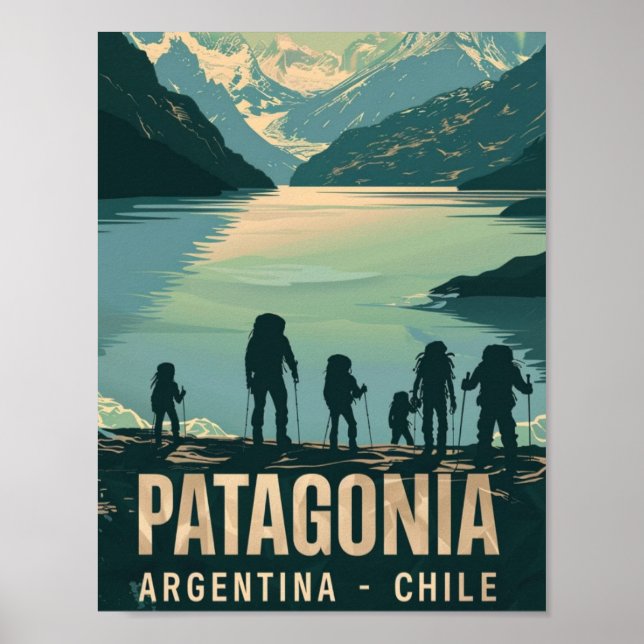 Patagonia Argentina Chilli Vintage Travel Place  Poster (Front)