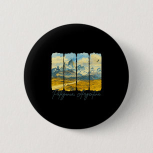 Patagonia Argentina Traveling Brushstroke Patagoni 6 Cm Round Badge