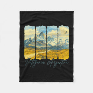 Patagonia Argentina Traveling Brushstroke Patagoni Fleece Blanket
