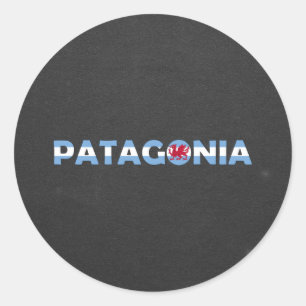 Patagonia flag font classic round sticker