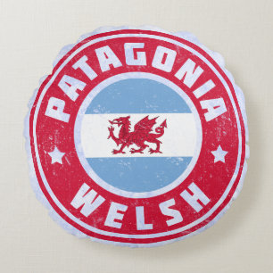 Patagonia Welsh Flag Pillows, Argentina Y Wladfa Round Cushion