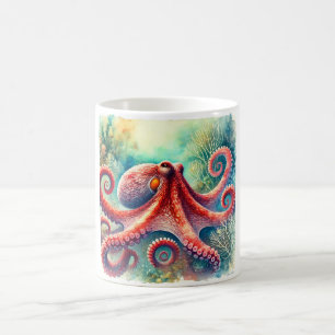 Patagonian Red Octopus 270824AREF112 - Watercolor Coffee Mug