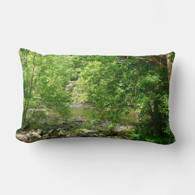 Patapsco River View Maryland Nature Photography Lumbar Cushion (Front)