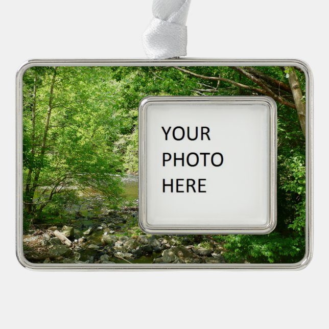 Patapsco River View Maryland Nature Photography Silver Plated Framed Ornament (Front)