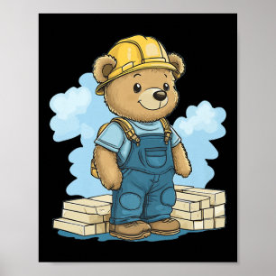 Patch It Up With Roofer Teddy Bear Outfit For Boys Poster