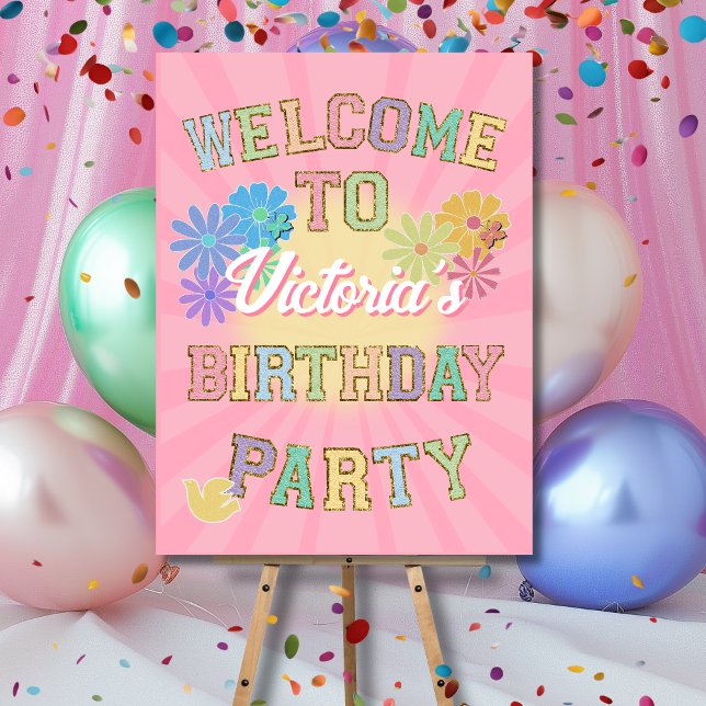 Patch Letter Birthday Party Preppy Hippie Welcome Poster (Creator Uploaded)