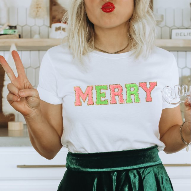 Patch Letter Merry Christmas T-Shirt (Creator Uploaded)