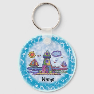 Patch lighthouse  key ring