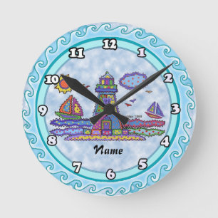 Patch lighthouse round clock