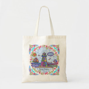 Patch lighthouse tote bag
