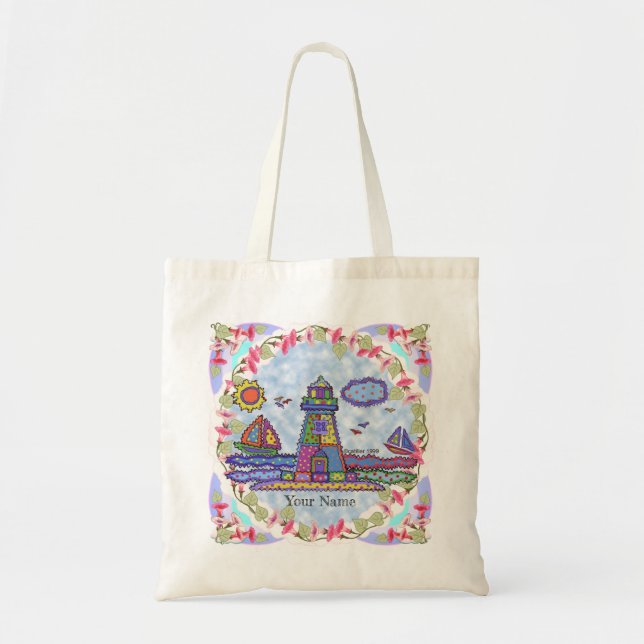 Patch lighthouse tote bag (Front)