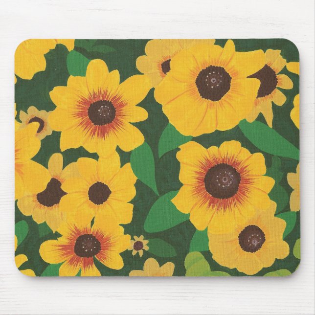 Patch of Yellow Sunflowers Painting on mousepads (Front)