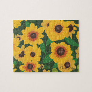 Patch of Yellow Sunflowers Painting  Puzzle